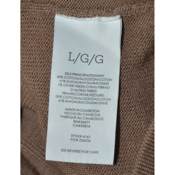 Cabi Ladies Brown Button Up Long Sleeve Midi Sweater Cardigan Shift Dress Size L - Picture 8 of 9